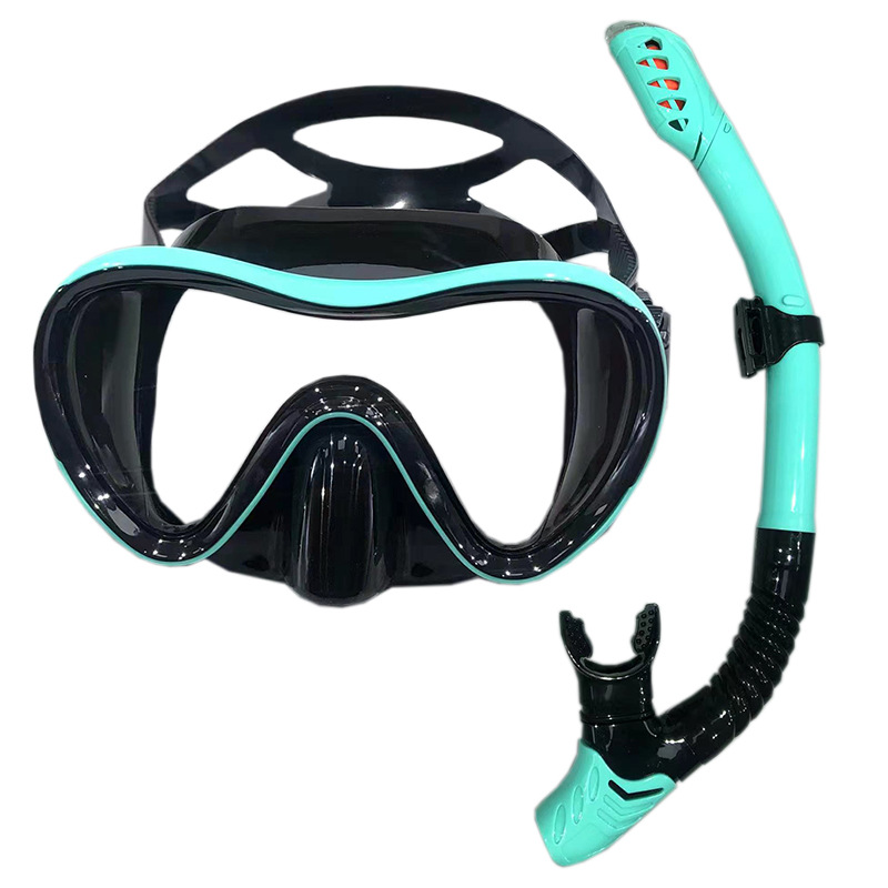 Hot diving goggles snorkeling mask breathing tube set full dry silicone diving mask swimming goggles face mirror