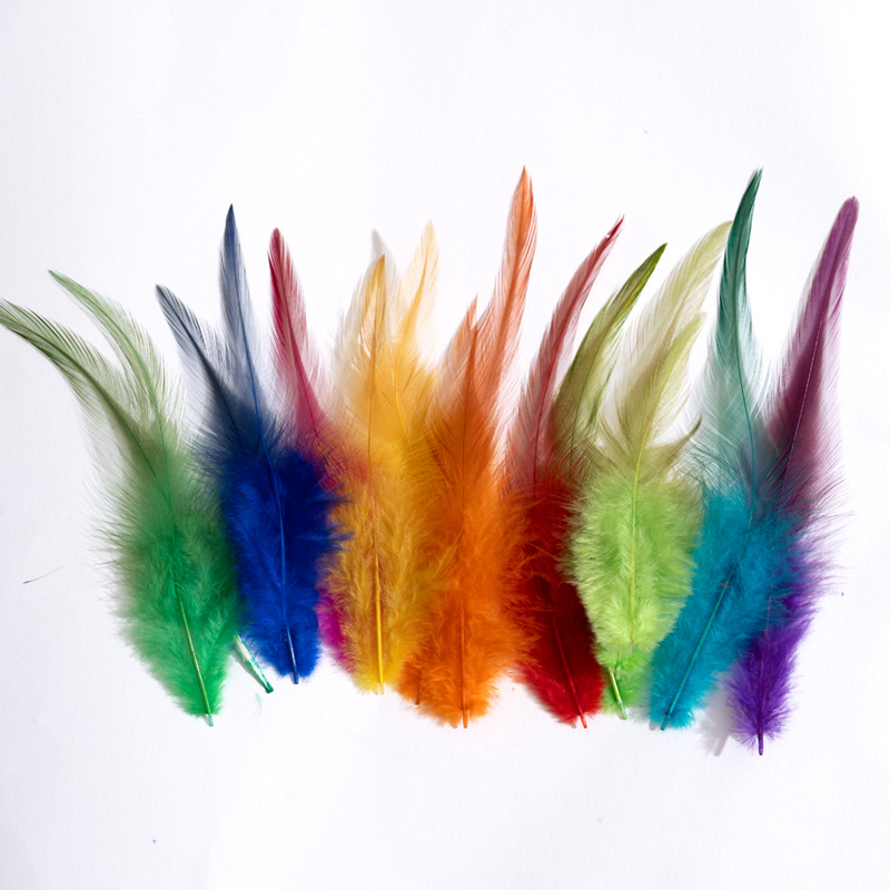 Picture of Factory wholesale funny cat stick feather diy cat toy color red pointed pheasant feather crafts jewelry decoration materials