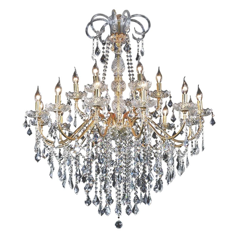Living room chandelier European-style golden iron crystal lamp American-style restaurant chandelier atmospheric hotel hall lamp candle lamp