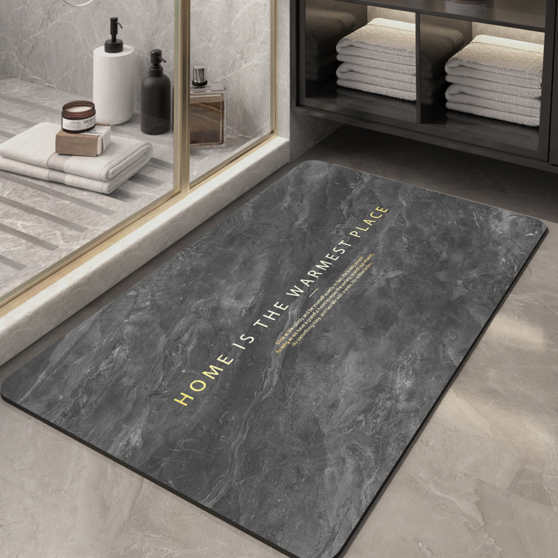 Picture of Diatom mud bathroom absorbent quick-drying marbling floor mat household bathroom wash basin non-slip floor mat