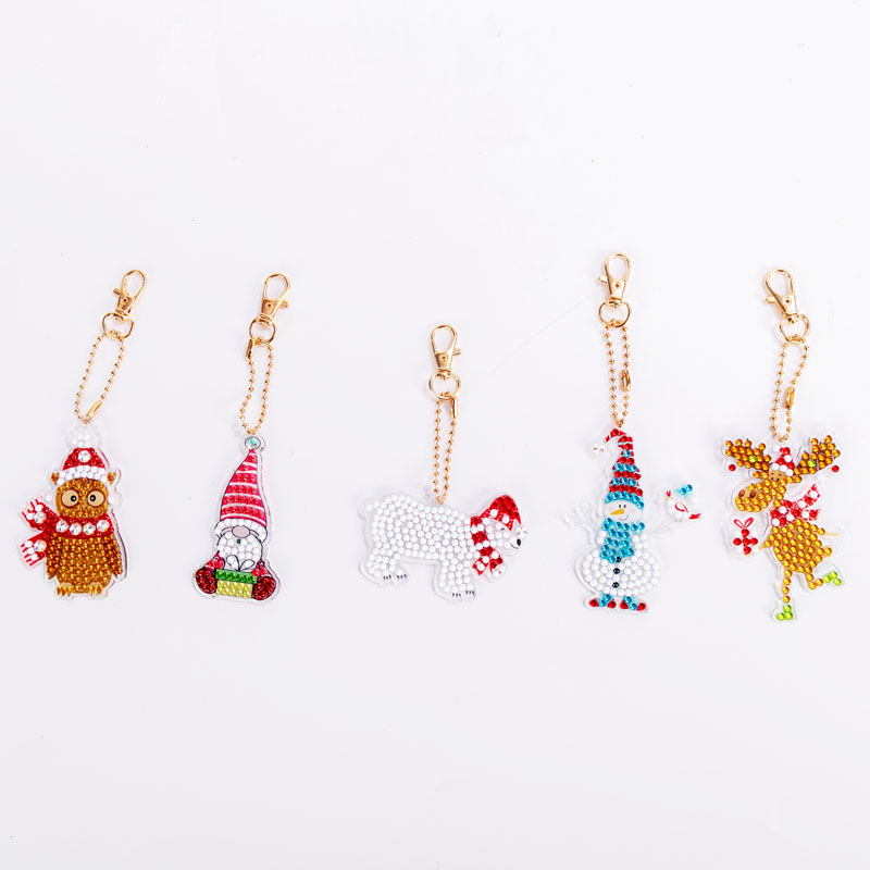 Picture of Creative DIY Keychain Diamond Painting Cartoon Bear Handmade Bag Car Decorations Small Pendant Spot Supply