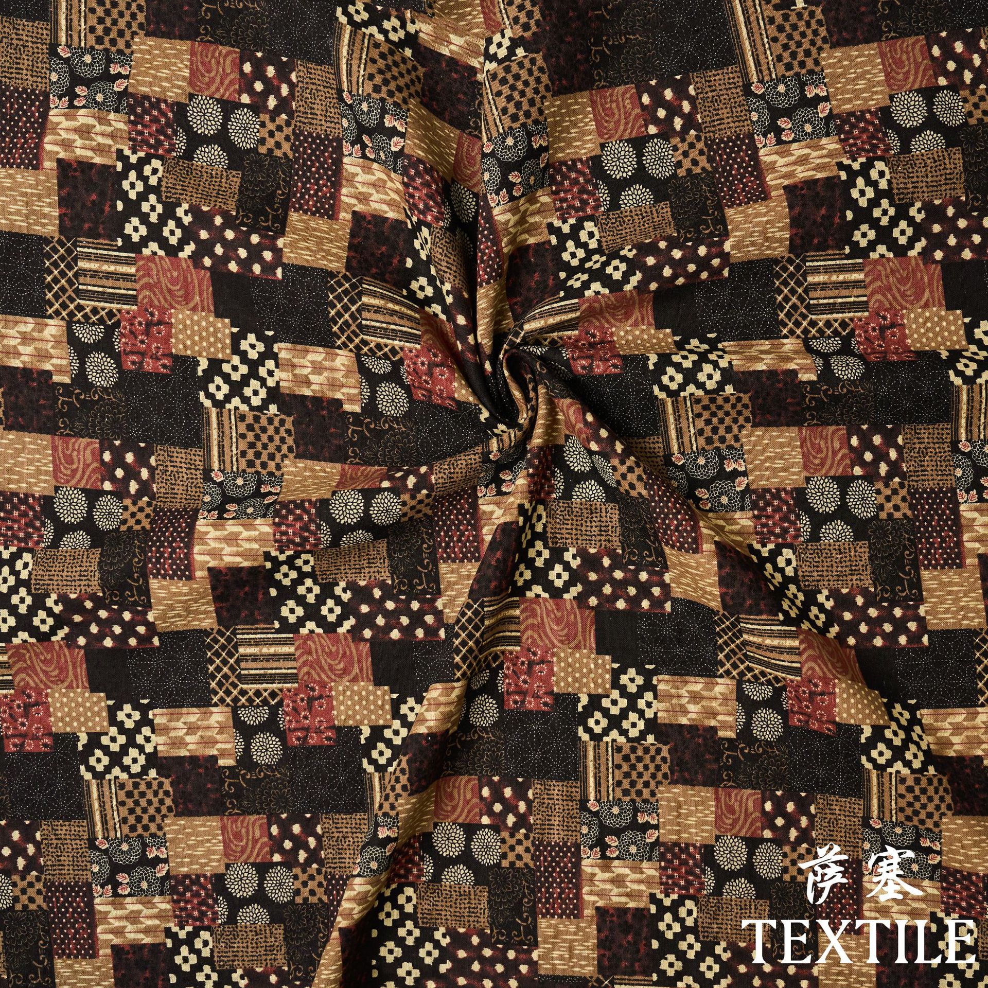 Picture of Cotton and Linen Digital Printing Fabric Floral Fabric Pastoral Style Fabric Floral Skirt dress Cloth