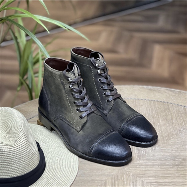 Martin boots men's high-top autumn breathable Men's shoes British style overalls boots leather retro high-top boots motorcycle boots men