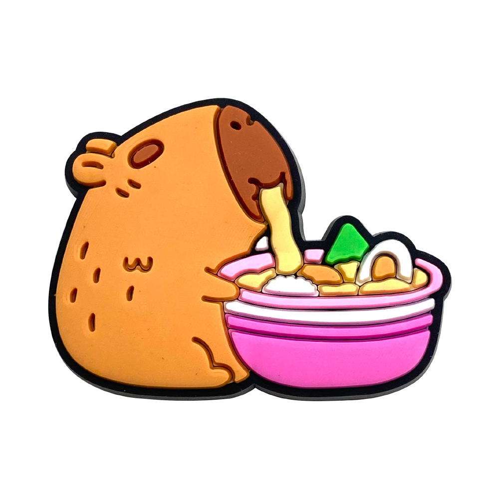 Picture of Cute Cartoon Capybara Series Hole Shoes Shoes Flower Shoe Buckle Capibala Funny Shoe Accessories DIY Accessories