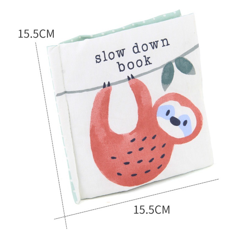 Children with sound can not tear animal Palm cloth book Baby English cloth book early education educational toys cross-border export