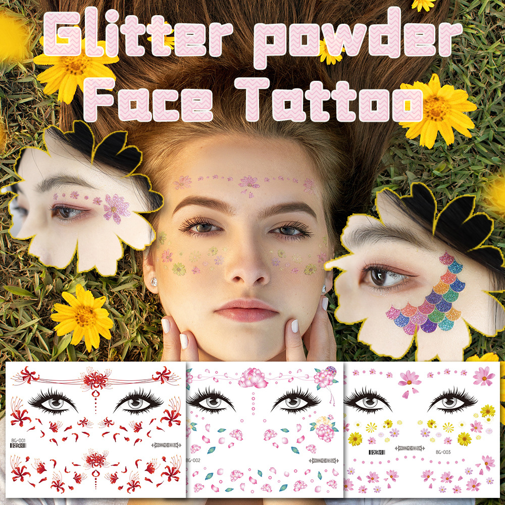 Glitter Cute Cartoon Eye Sticker Tattoo Freckles Face Masquerade Face Painting Cross Border