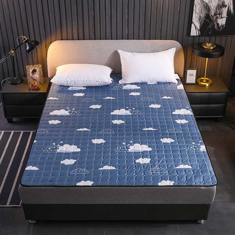 Picture of Four Seasons Mattress Cushion Household Protective Pad Thin Student Dormitory Single Bed Mattress Cushion Folding Bedroom Double
