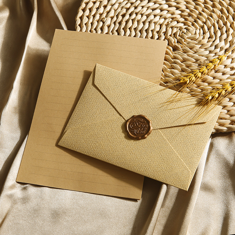 Picture of Letterhead Envelope Set Thickened linen Envelope Handwritten Love Letters for Male Girlfriend to Confess Birthday Greeting Card Exquisite Letterhead