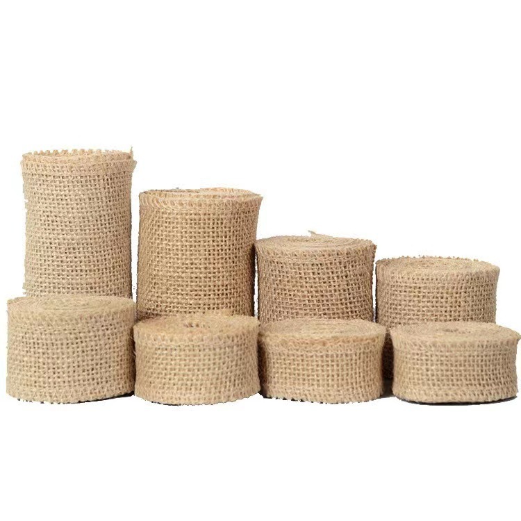 Picture of Linen Roll DIY Hand-Woven Knitted Natural Jute Fabric Multi-Size Edging Roll Cross-Border Edging Design