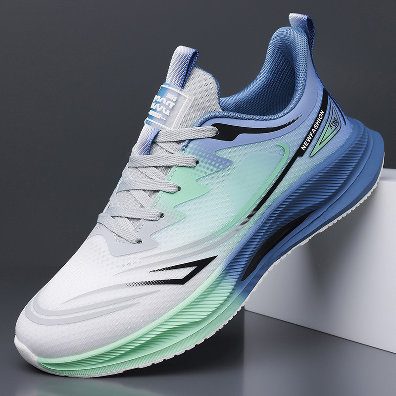 Men's Shoes Summer New Style Fly-Woven Mesh Shoes Men's Breathable Lightweight Thin Lazy Slip-On Trendy Sports and Casual Shoes