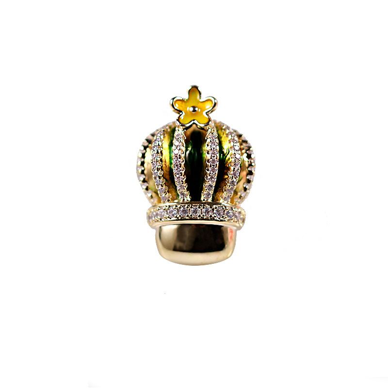 Picture of Workmanship thick gold-plated crystal cactus anti-light buckle tide personality collar pin copper zircon brooch X1955