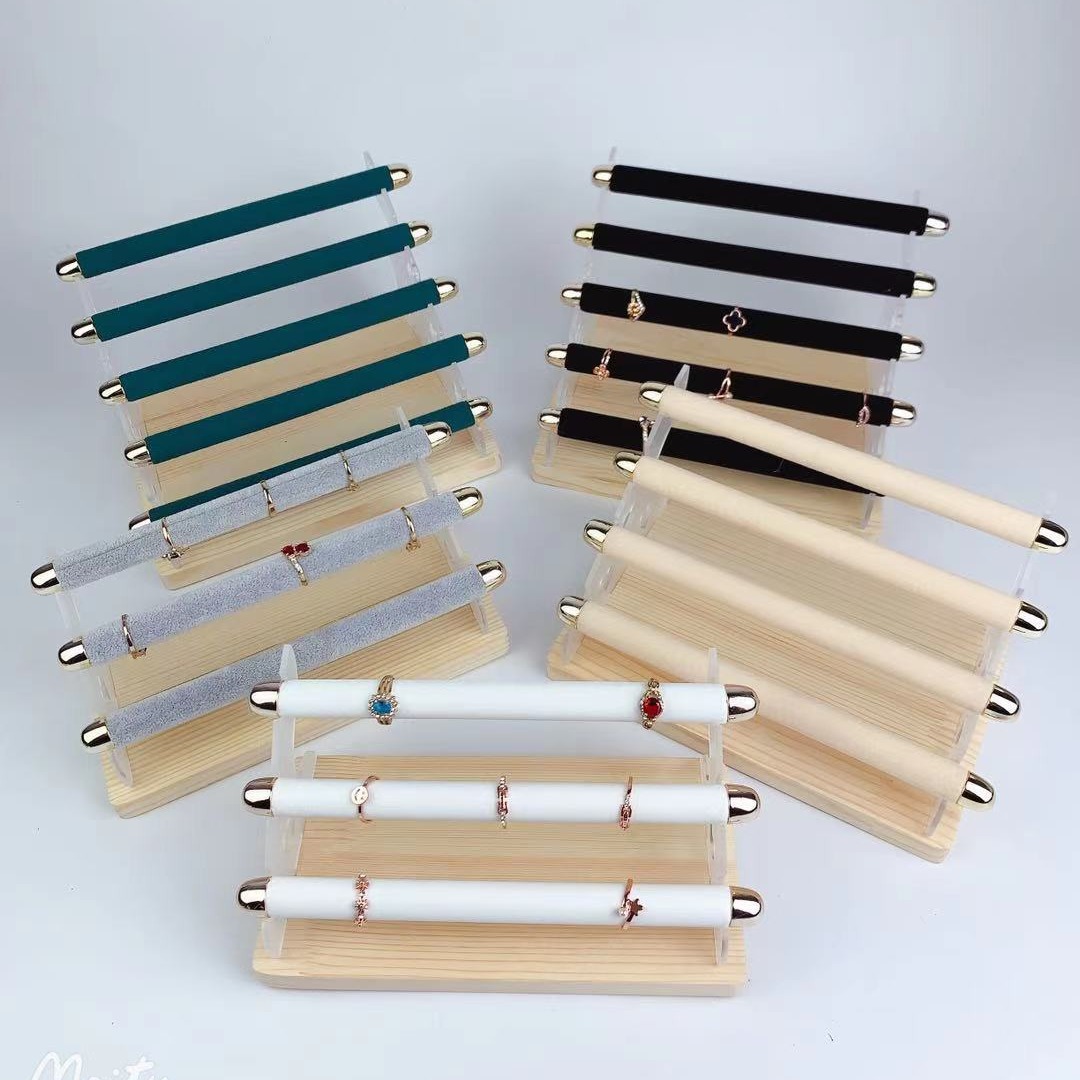 Acrylic Suede 4-Layer Ring Storage Rack Ring Display Stand Jewelry Stall Display Shooting Props