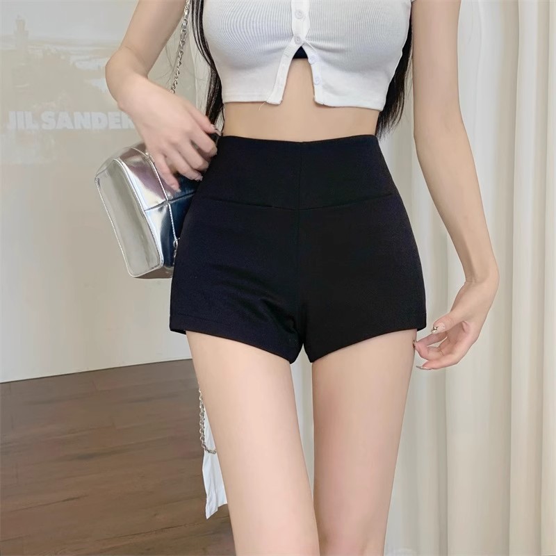 American Black Shorts Women's Summer High Waist Pants 2024 New Explosions Small A- word Slim Suit Hot Pants