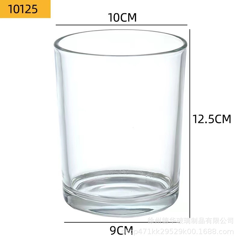 Picture of Transparent candle cup glass jar bedroom romantic Candlestick cup color frosted glass container aromatherapy empty cup with lid