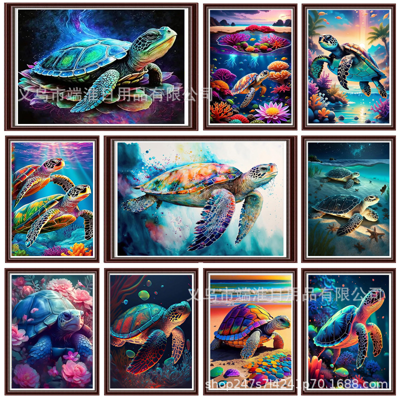 mosaic painting new amazon 5d diamond painting animal turtle diy diamond embroidery living room bedroom decoration factory