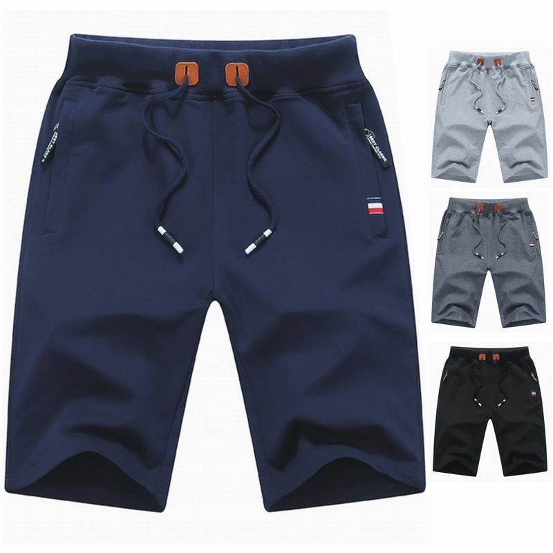 Casual Shorts Men's Summer Men's Slim-fit Beach Pants Seaside Vacation Solid Color Five-point Pants Trend