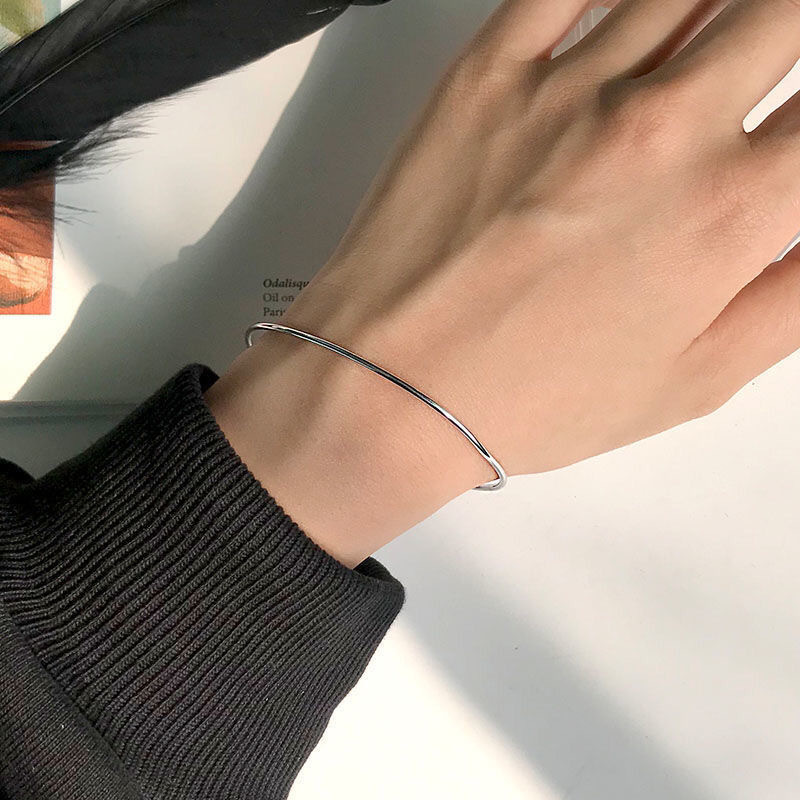 Picture of Extremely Fine Double Round Bead Open Bracelet Ring Simple All-match New Casual All-match Student Best Friend