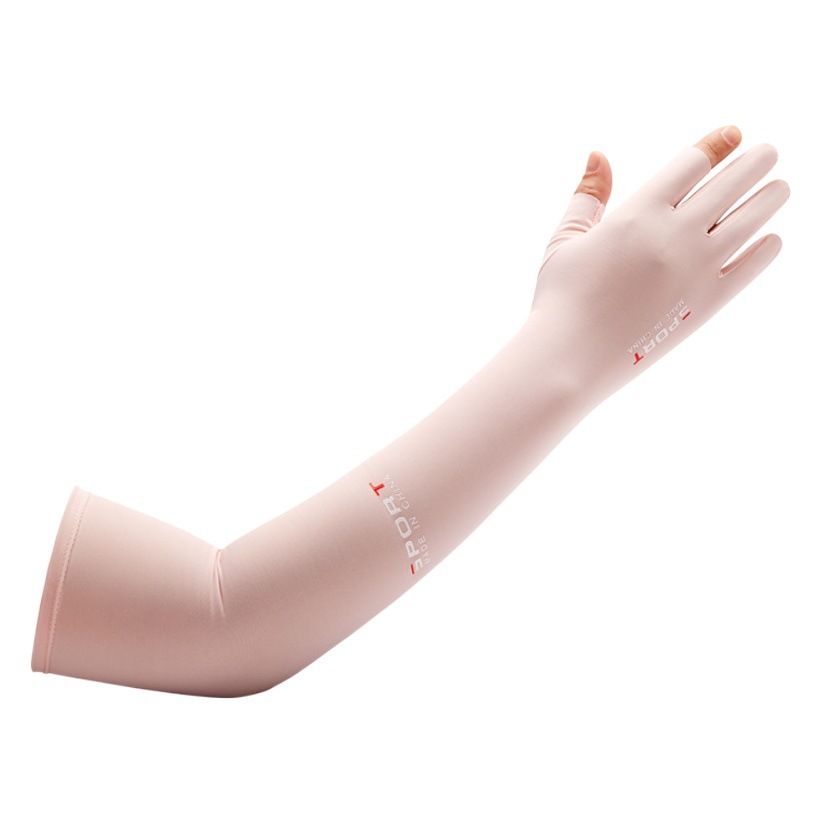 Ice Silk Sunscreen Sleeves for Men and Women, Outdoor Sports, Cycling and Driving, Thin, Breathable, Non-Slip, Anti-Sweat Fingerless Gloves