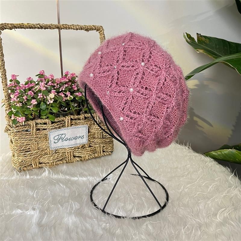 Picture of New Thickeneded Squirrel Velvet Warm Pile Hat K-Style Versatile Winter Large Head Circumference Ear Protection Knitted Woolen Hat for Women