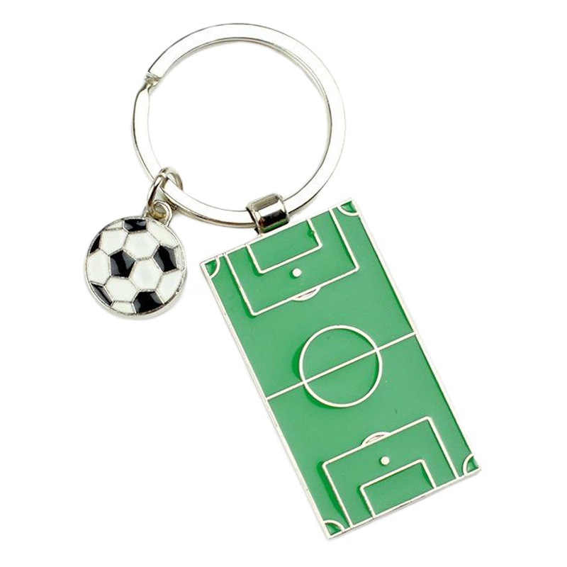 Direct Selling World Cup Gift Football Field Key Chain Metal Key Ring Pendant Car Key Chain