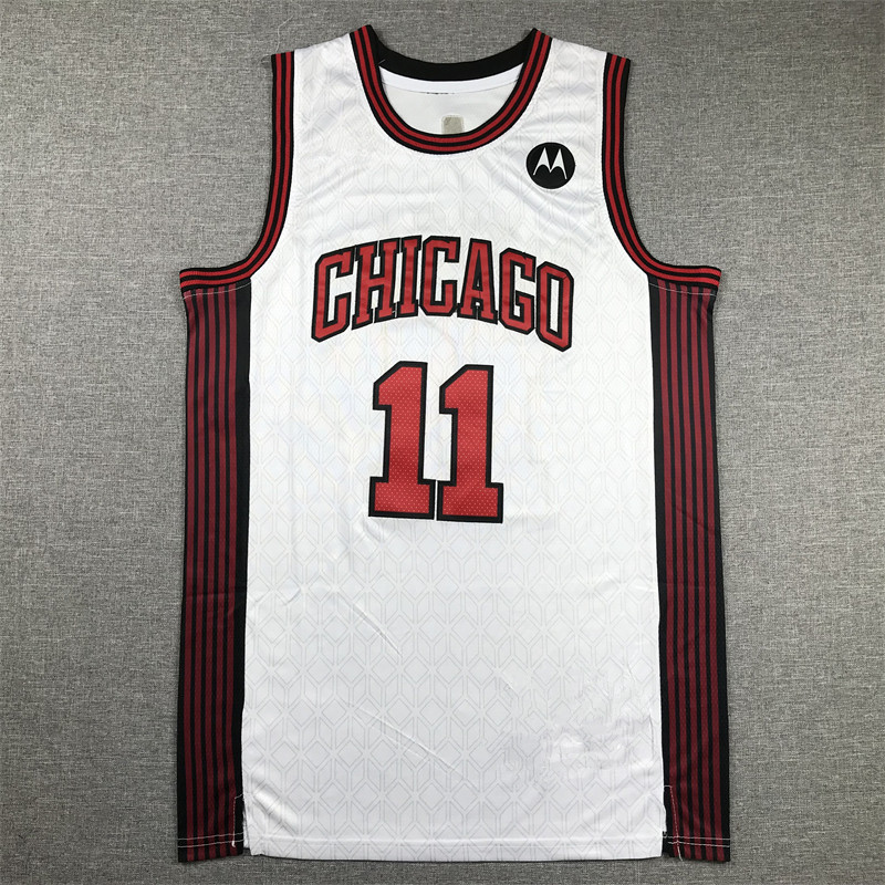 Chicago chicago bulls Bulls 23 No.11 White City Edition Embroidered Basketball Suit DEROZAN