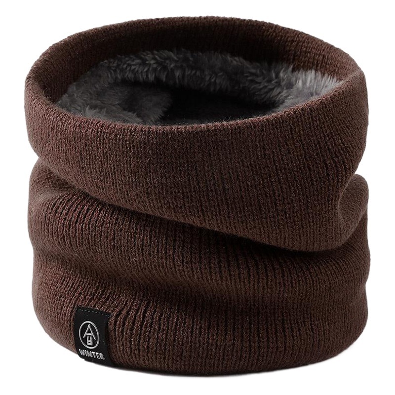 Winter knitted wool scarf plus velvet thickened warm riding cold neck protection high collar windproof knitted scarf