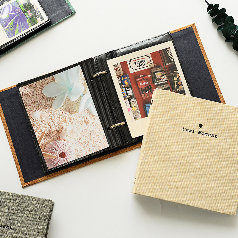 Picture of Wholesale plain cotton linen loose-leaf PP photo album photo album movie ticket storage postcard 3 inch 5 inch