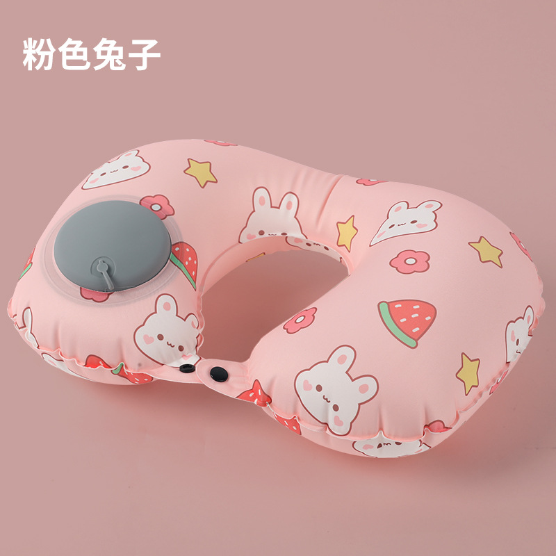 Picture of Inflatable U-shaped Pillow Cool Pressing Inflatable Pillow Travel Portable Neck Pillow Travel Sanbao Storage Pillow for Airplane
