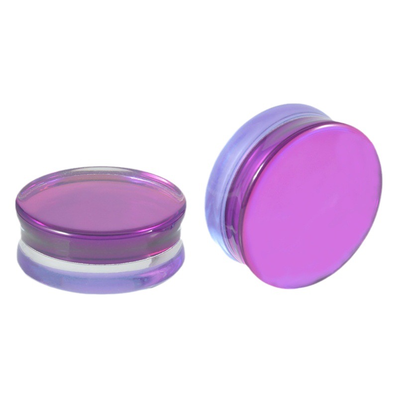 Cross-Border round purple colorful auricle green glass auricle solid waist drum ear expansion pink ear expanding jewelry