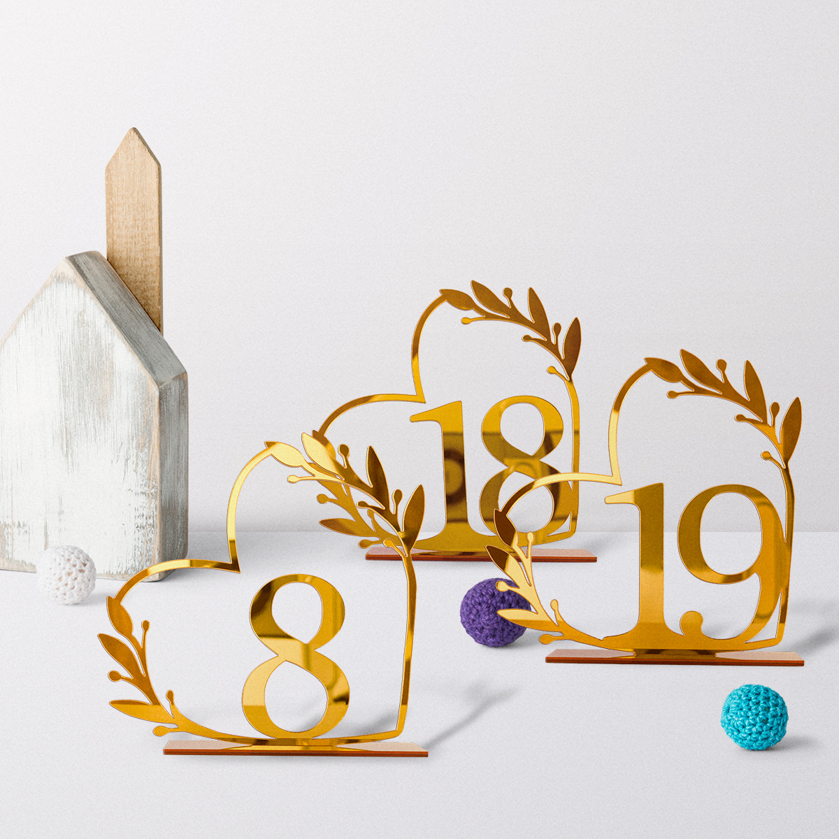 BT090 Cross-border Acrylic Home Decoration Wedding Digital Table Number Plate Table Plate Seat Plate Diy Mirror Table