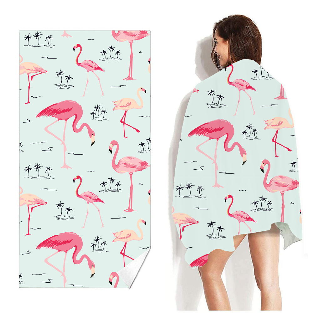 Picture of New Cross-Border Amazon European and American Double-Sided Velvet Quick-Drying Bath Towel Customizable Printed Towel Beach Swimming Beach Towel