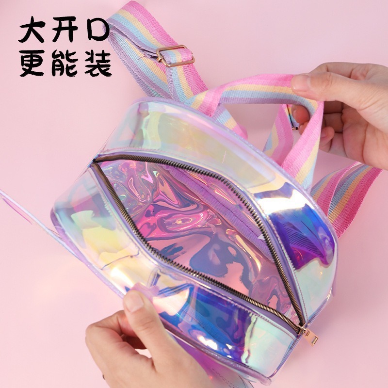 Picture of Rainbow TPU High Color Value Protection New Butterfly Backpack Children's Dance Decoration Schoolbag for Primary School Students Macarons