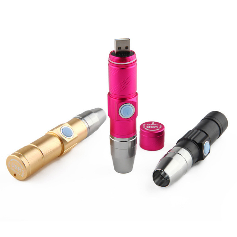 Picture of 365Nm Purple Flashlight Facial Mask Cosmetics USB Rechargeable Fluorescent Agent Flashlight to Detect External Rays