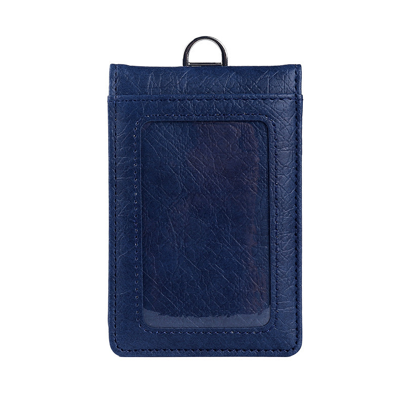 Picture of PU5 card position work card folding card sleeve magnetic work license badge card set badge driver's license hanging tag lanyard
