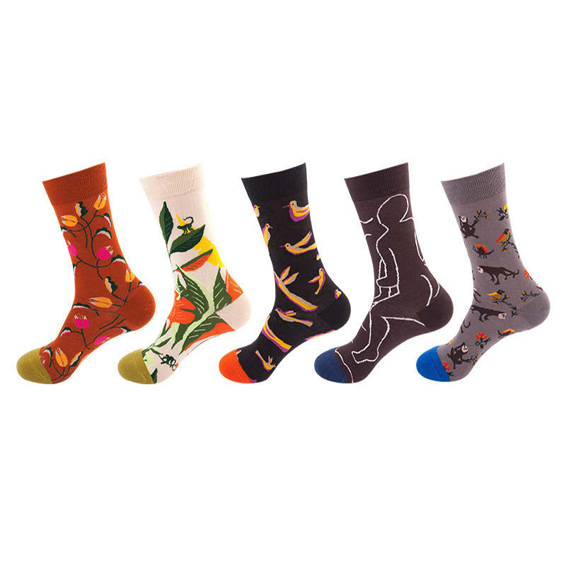 2024 Magic Eve Export Socks for Men and Women, Jacquard Socks, Men's Couple Mid-Calf Socks, European and American Trendy Brand Autumn and Winter Trendy Socks