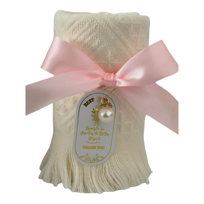 Picture of Wedding Hand Gift Towel Creative Tassel Towel Birthday Hundred Days Full Moon Gift Return Hand Gift Towel Wholesale