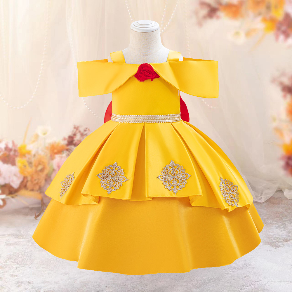 Picture of Wholesale Bell Princess Baby Puff Dress Children's Dress Beauty and Beast Girls Baby Princess Dress
