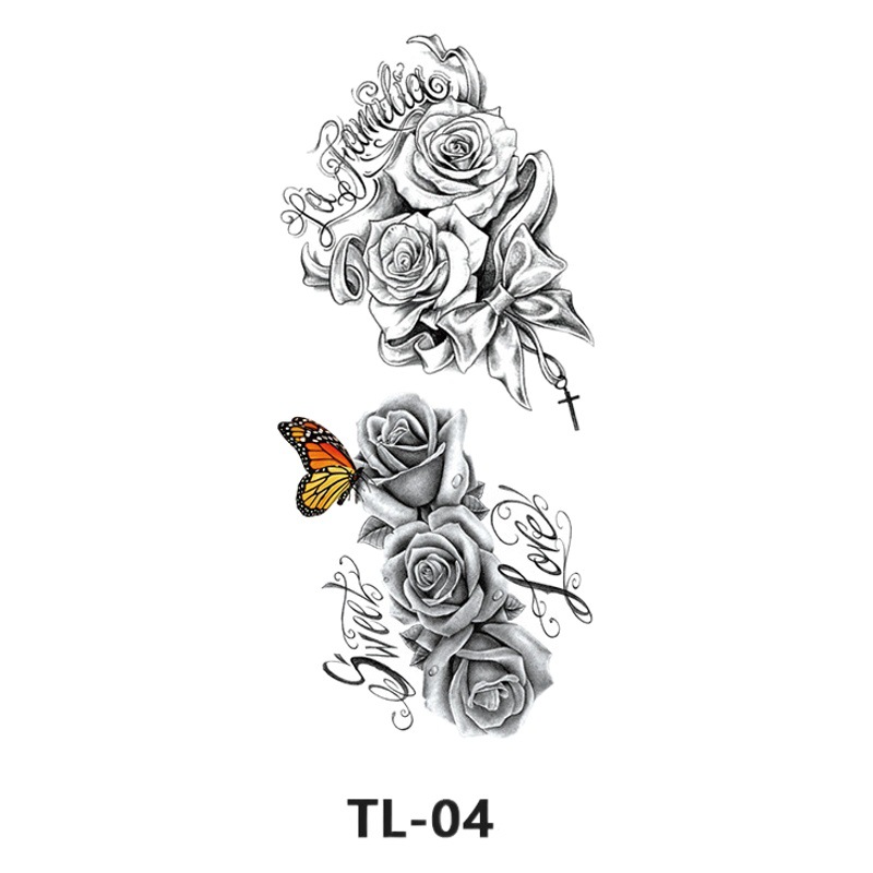 Manufacturer Wholesale Direct Sales Flower Color Tattoo Stickers for Men and Women Durable English Letters Small Pictures Tattoo Stickers in Stock