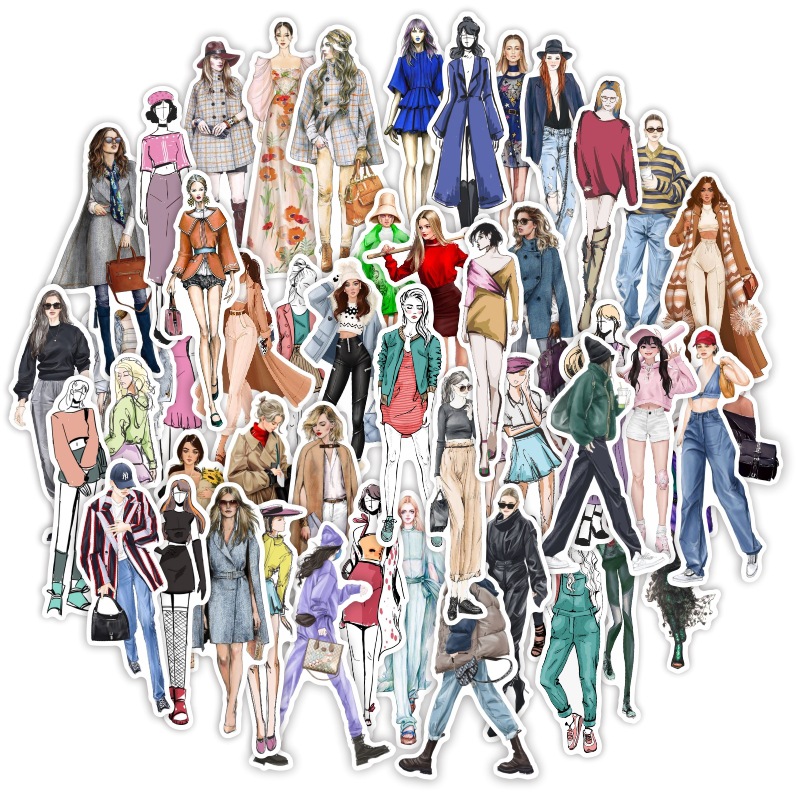 50 pieces new European and American style fashion women wear personality Kawaii girl style salt style fashion personality stickers