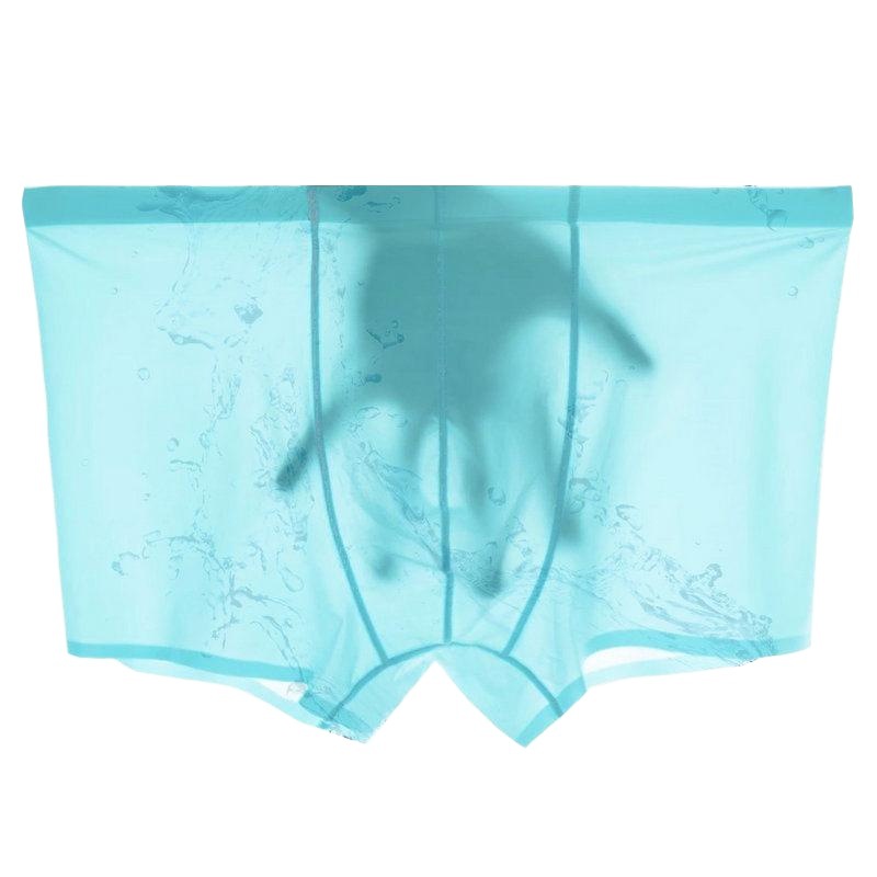 Men's Underwear Ice Silk Boxers Full Transparent Sexy Low Waist Four Corner Ice Silk Ultra-thin Men's Boxer Underwear Cross-border