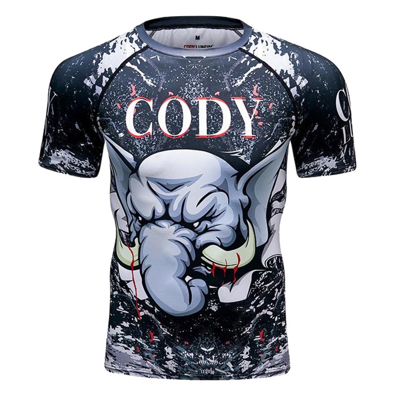 New Summer Running Sports T-shirt Men's Lightweight Breathable Stretch Tight Clothes Fitness Sports Short Sleeve Training Top