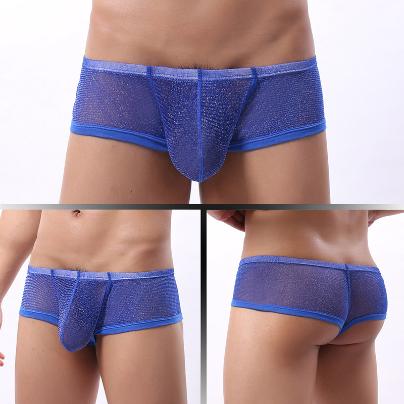 Japanese, Korean, European and American Export Eaby Amazon U-Convex Breathable Mesh Low-Waist Export Men's Underwear Small Boxer Briefs E-077