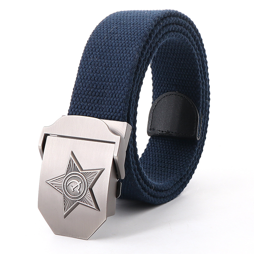 Picture of Soviet Union military emblem canvas belt belt thickened men's outdoor jeans tactical alloy manufacturers wholesale