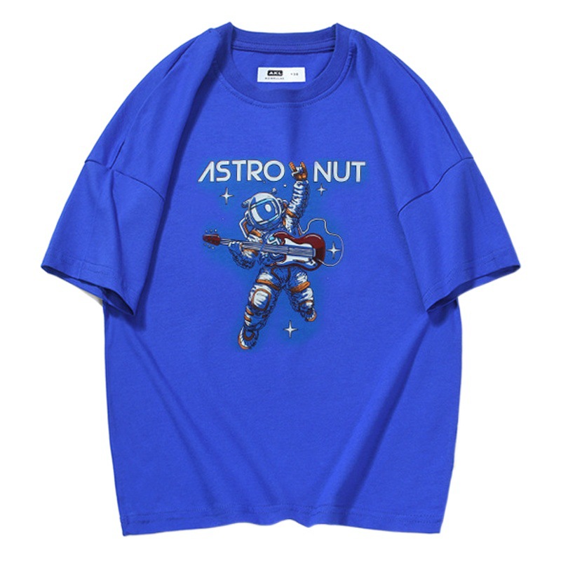 Children's Clothing 2024 Summer Korean Style New Boys Short Sleeve Big Children Cartoon Loose T-Shirt Wholesale Casual Easiest for Match