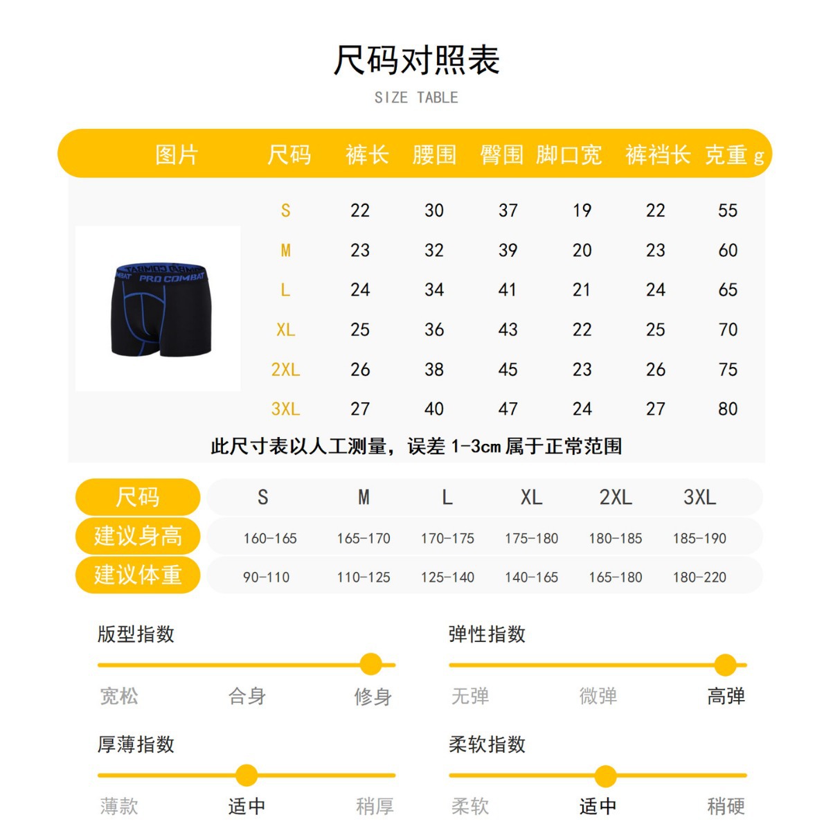 Picture of Cross-border Men's Stretch Breathable Sports Underwear Moisture Absorption Training Running Boxer Briefs Quick-drying Tight Fitness Shorts