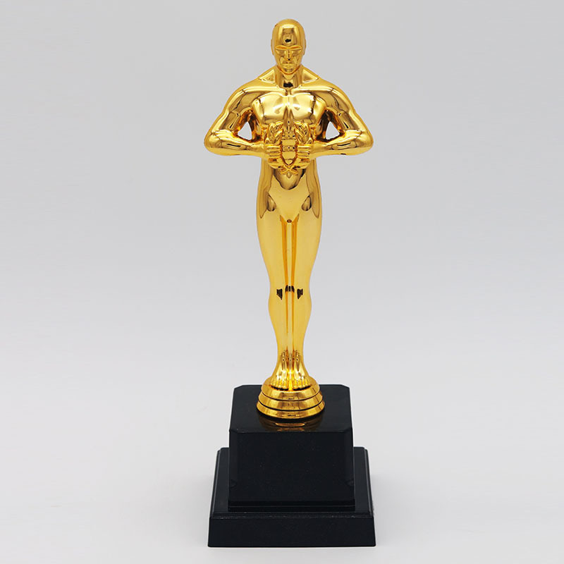 Oscar Awards golden man electroplated plastic 24cm trophy metal plastic trophy can be used as logo