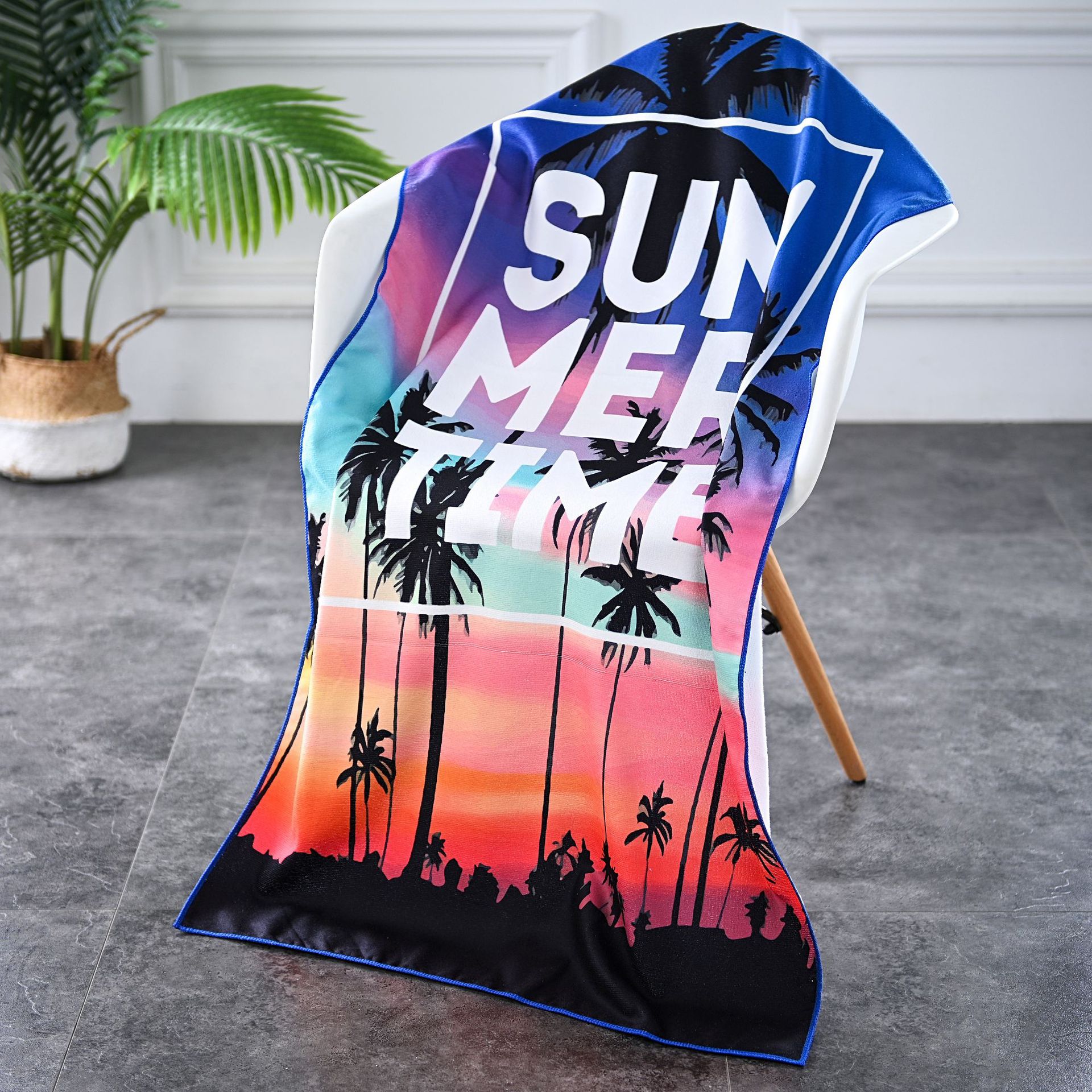 Picture of Spot wholesale microfiber beach towel foreign trade digital heat transfer easy absorbent swimming shawl printing bath towel