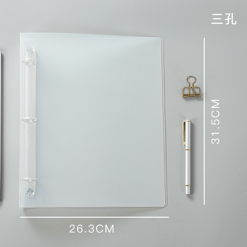 Picture of A4 Binder Punched Folder 2 Holes 3 Holes 4 Holes Transparent PP Office Data File Storage Folder Set-System