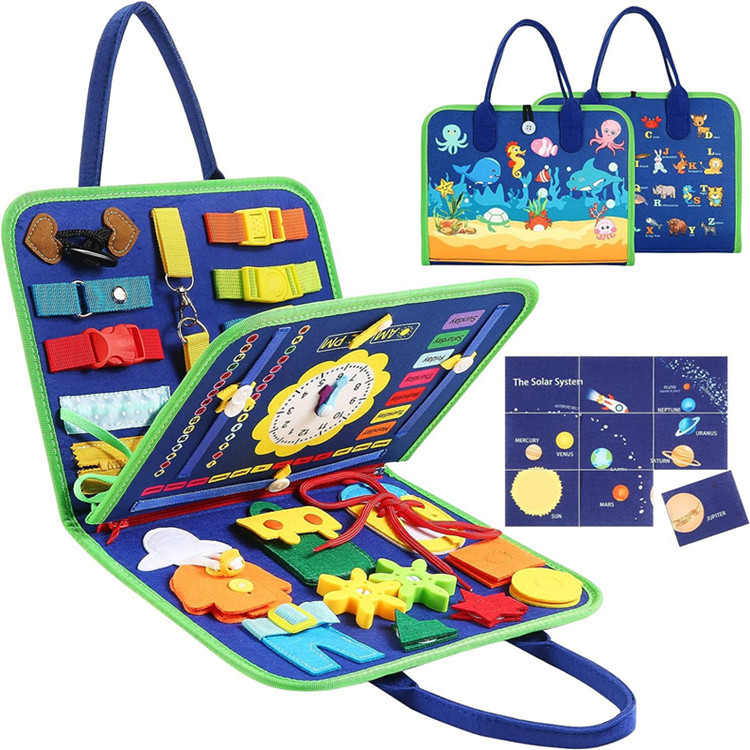 Felt learning board multi-page Amazon new girl handmade diy early childhood educational kindergarten toy busy board