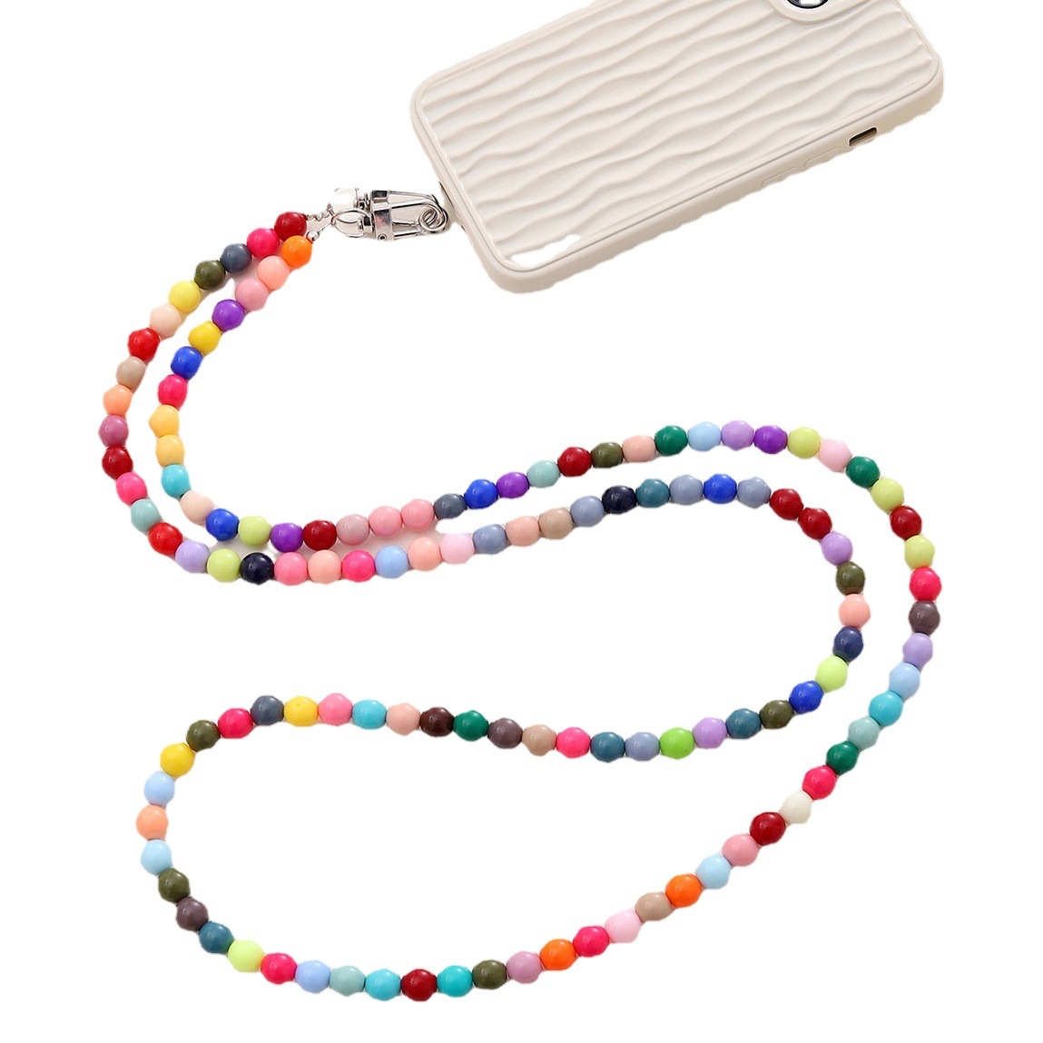 New Acrylic Beaded Mobile Phone Chain Pearl Crossbody Strap Chain Mobile Phone Case Hanging Pendant Gift for Women